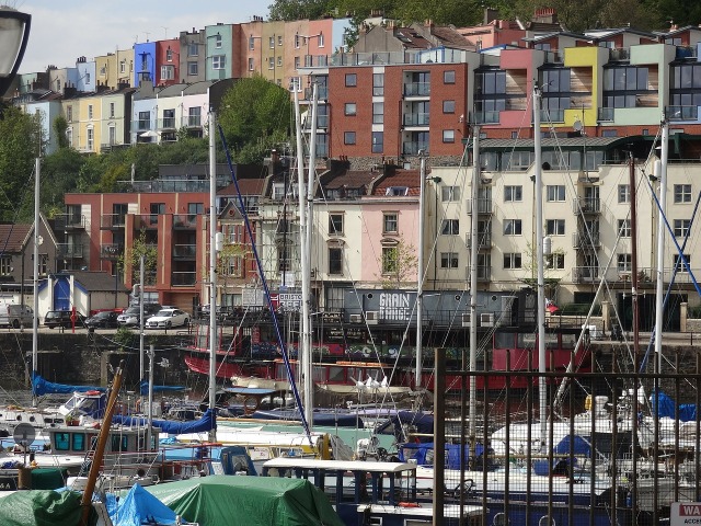 Harbourside, boats and painted houses